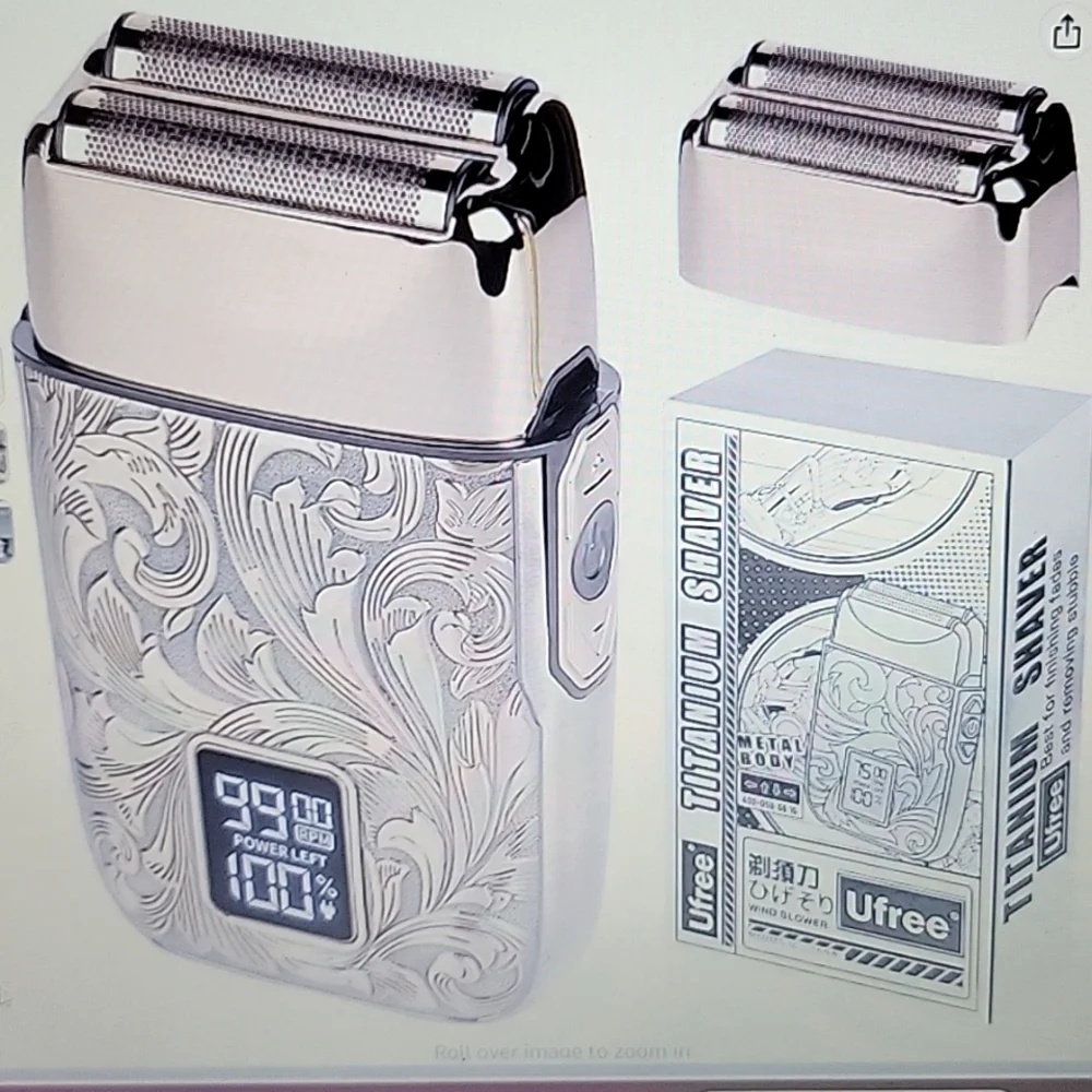 Ufree Titanium Double Foil shaver electric razor 3 speed close shave LED NEW